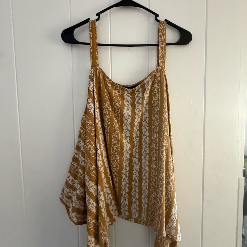 Manaola Mustard and White Blouse